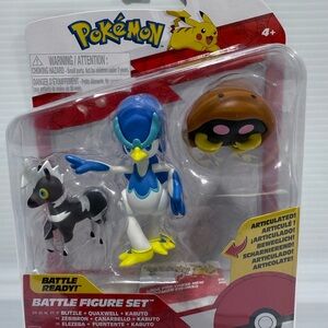 Pokemon Battle Ready Figure Set Blitzle, Quaxwell & Kabuto New Jazwares 3 pack